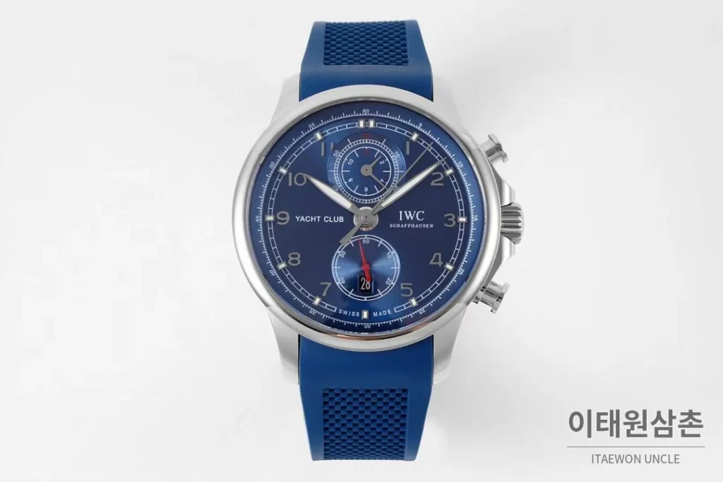 IWC 포르투기저 요트 클럽 크로노그래프 오를레바 에디션 44.6mm IW390704 네이비 다이얼 (2)