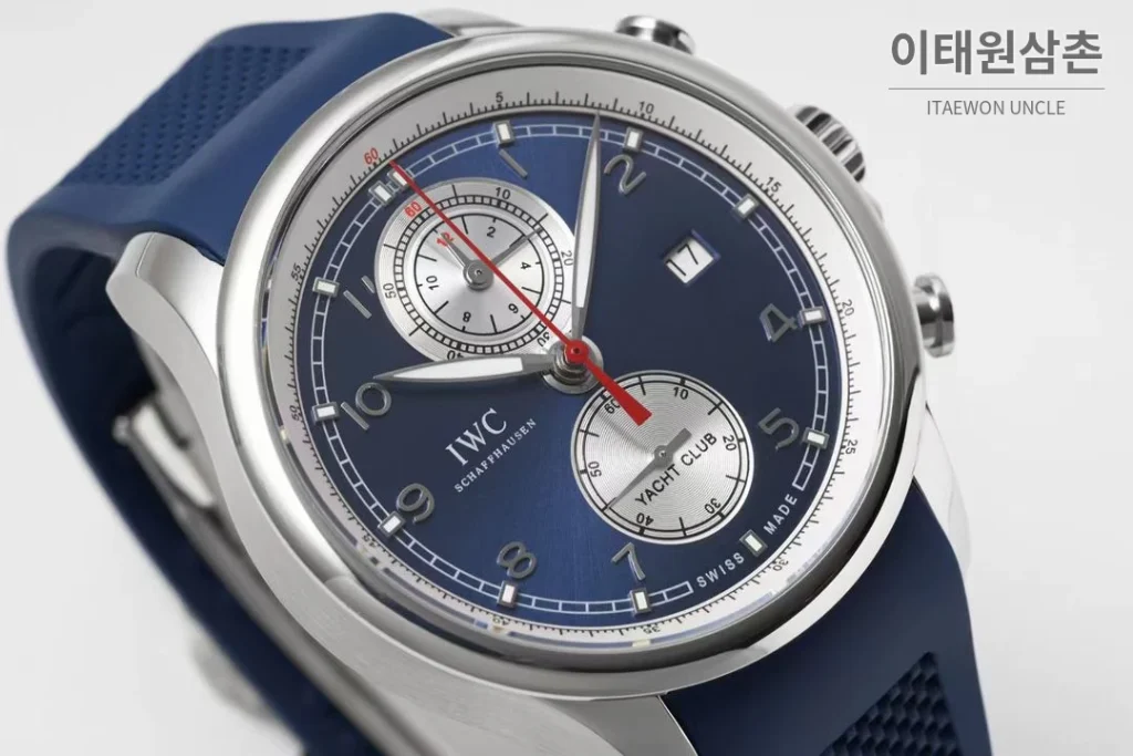 IWC 포르투기저 요트 클럽 크로노그래프 오를레바 에디션 44.6mm IW390704 네이비 다이얼