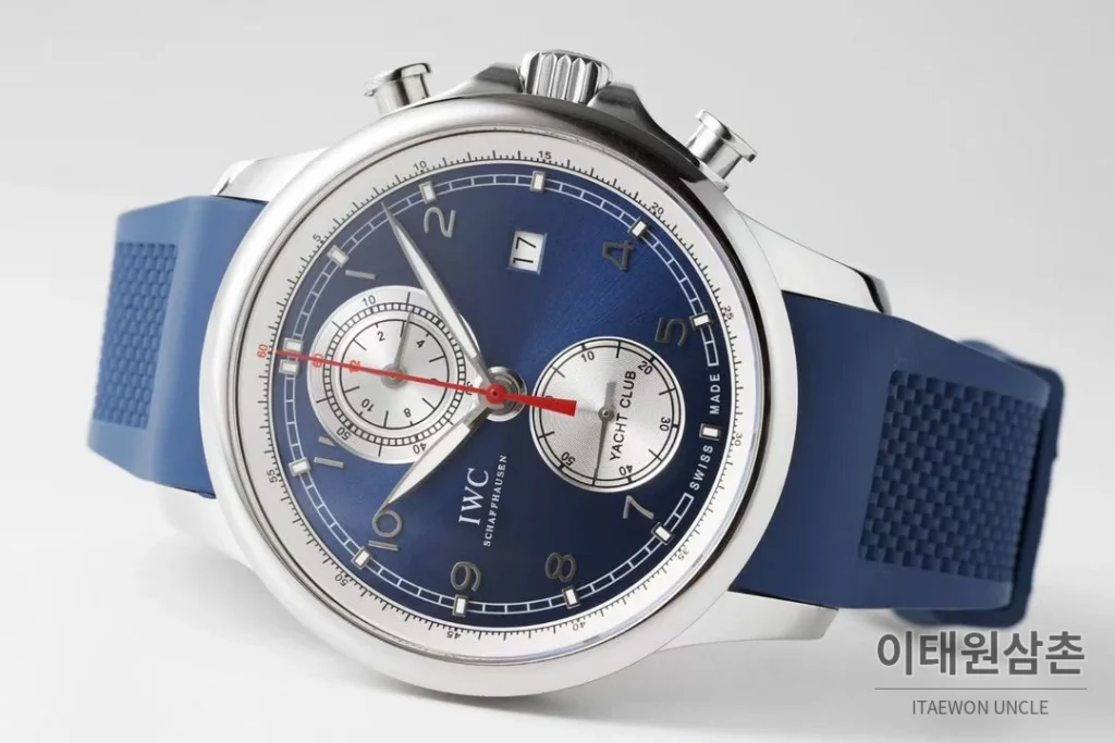 IWC 포르투기저 요트 클럽 크로노그래프 오를레바 에디션 44.6mm IW390704 네이비 다이얼