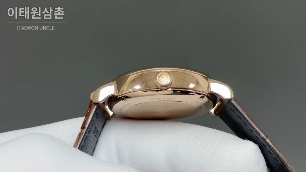 IWC 포르투기저 오토매틱 39mm 화이트 다이얼 브라운 가죽 스트랩 로즈골드 베젤