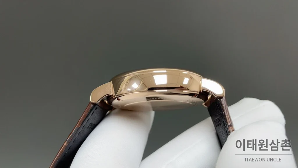 IWC 포르투기저 오토매틱 39mm 화이트 다이얼 브라운 가죽 스트랩 로즈골드 베젤