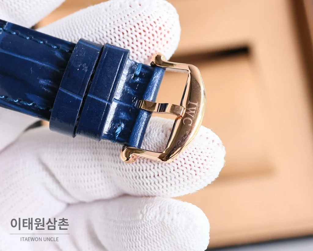 IWC 포르투기저 오토매틱 39mm 화이트 다이얼 브라운 가죽 스트랩 로즈골드 베젤 (2)