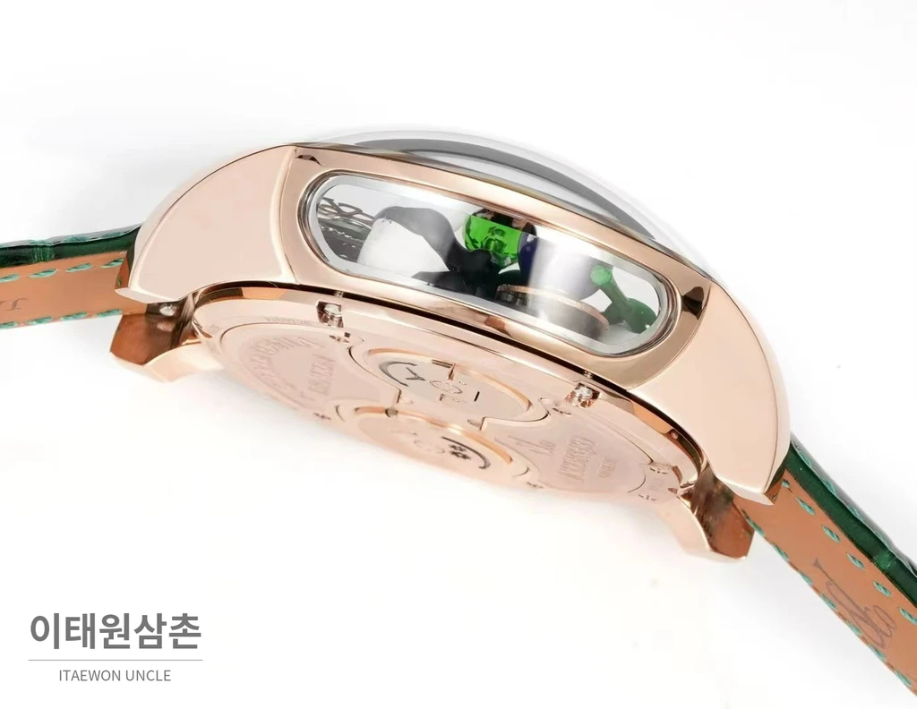 제이콥앤코 아스트로노미아 아트 판다 로즈골드 스무스 케이스 더블 액시스 투르비용 시계 47mm