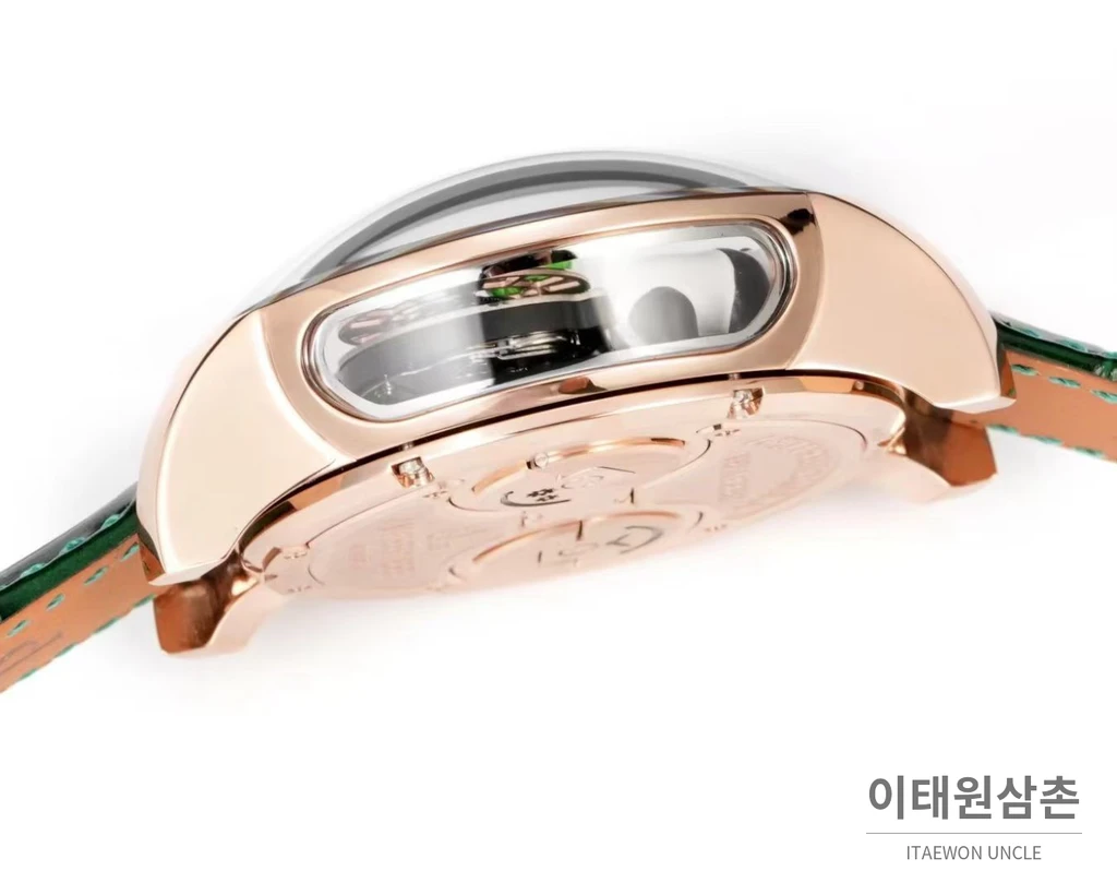 제이콥앤코 아스트로노미아 아트 판다 로즈골드 스무스 케이스 더블 액시스 투르비용 시계 47mm