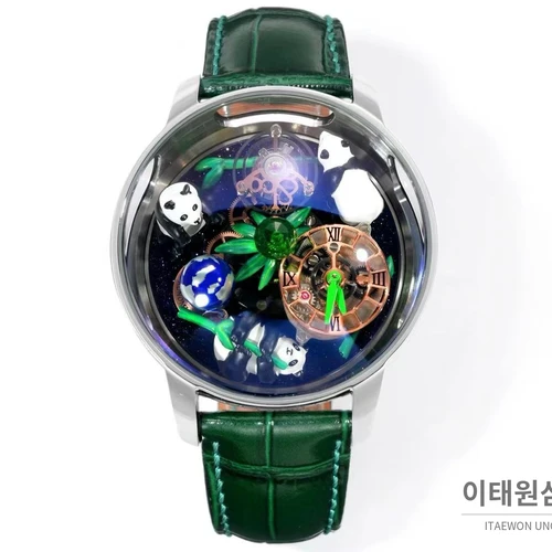 제이콥앤코 아스트로노미아 아트 판다 실버 스틸 스무스 케이스 플라잉 투르비용 시계 47mm