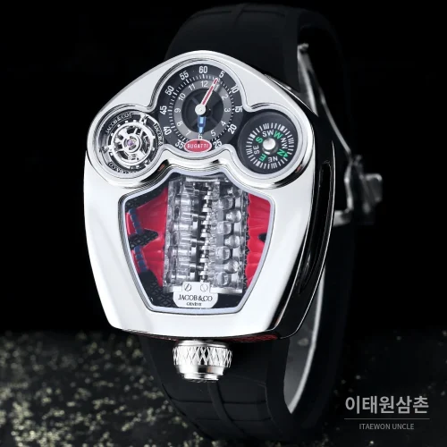제이콥앤코 부가티 투르비용 W16 엔진 스켈레톤 오토매틱 55mm