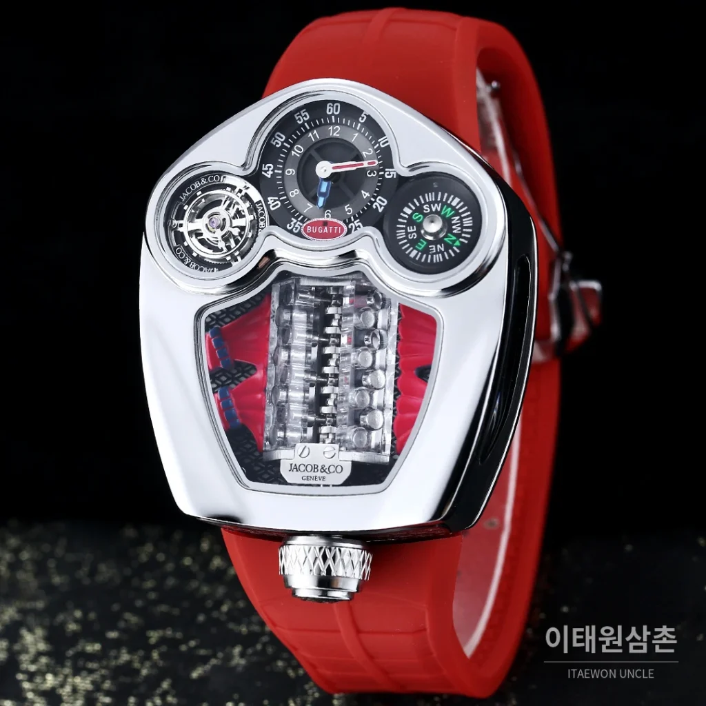 제이콥앤코 부가티 투르비용 W16 엔진 스켈레톤 오토매틱 55mm
