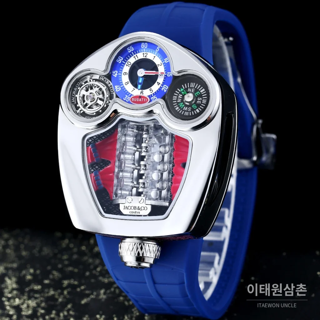 제이콥앤코 부가티 투르비용 W16 엔진 스켈레톤 오토매틱 55mm