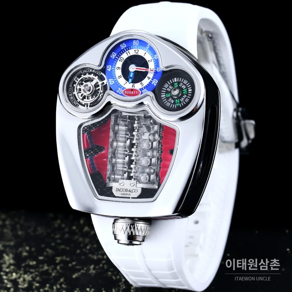 제이콥앤코 부가티 투르비용 W16 엔진 스켈레톤 오토매틱 55mm