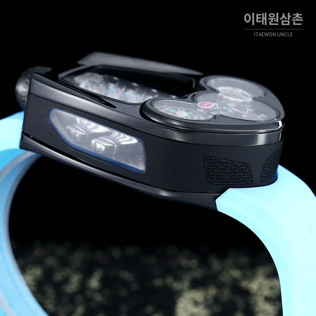 제이콥앤코 부가티 투르비용 W16 엔진 스켈레톤 오토매틱 55mm 블랙 다이얼 블랙 러버 스트랩