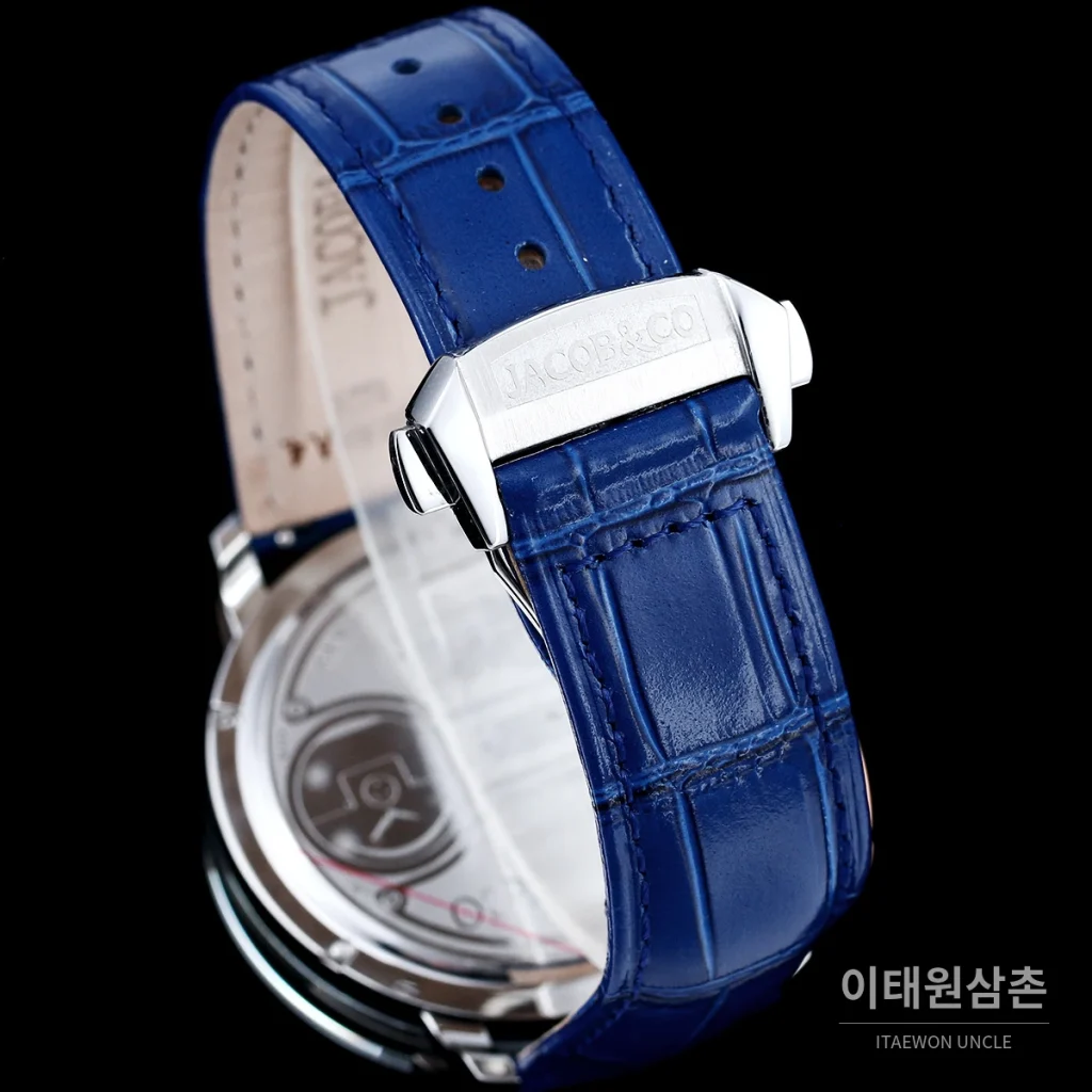 제이콥앤코 스테인리스 스틸 컬러블록 허니콤 스트랩 오토매틱 45mm 스켈레톤 다이얼