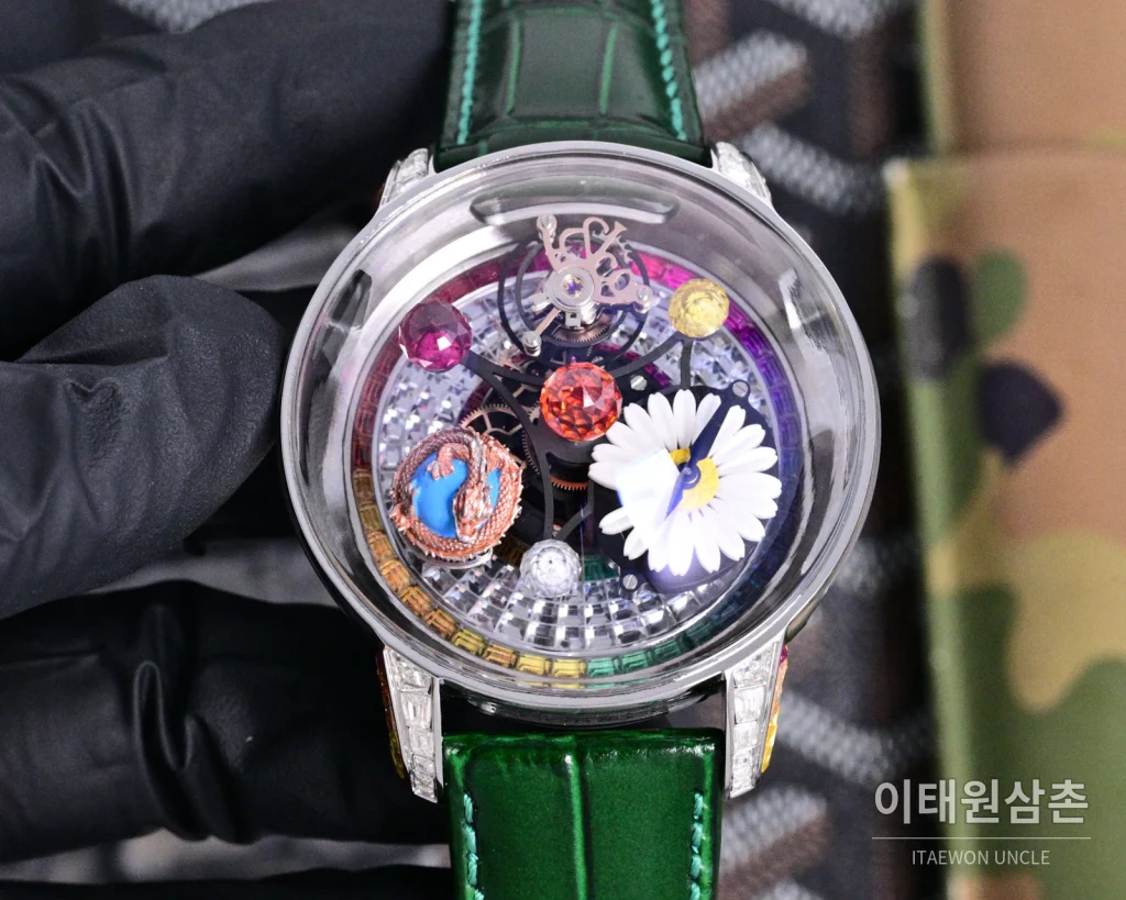 제이콥앤코 지드래곤 로즈골드 다이아몬드 더블축 투르비용 47mm