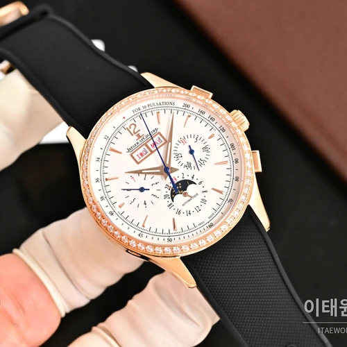 예거르쿨트르 마스터 컨트롤 캘린더 스틸 선레이 다이얼 오토매틱 40mm 실버 다이얼
