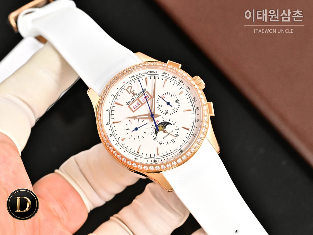 예거르쿨트르 마스터 컨트롤 캘린더 스틸 선레이 다이얼 오토매틱 40mm 실버 다이얼 (2)