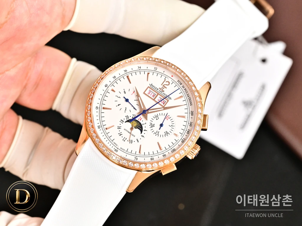 예거르쿨트르 마스터 컨트롤 캘린더 스틸 선레이 다이얼 오토매틱 40mm 실버 다이얼 (2)