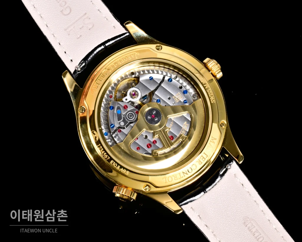 예거르쿨트르 마스터 지오그래픽 스틸 듀얼타임 오토매틱 42mm Q1428421 화이트 다이얼 블랙 가죽 스트랩