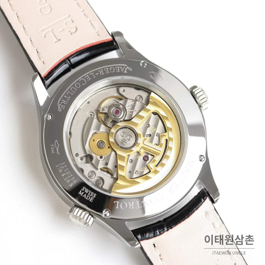 예거르쿨트르 마스터 지오그래픽 가죽밴드 월드타임 오토매틱 실버 시계 39mm 화이트 다이얼