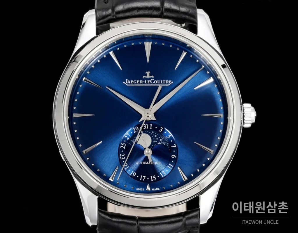예거르쿨트르 마스터 울트라 씬 문페이즈 실버다이얼 오토매틱 39mm