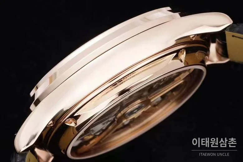 예거르쿨트르 마스터 울트라 씬 투르비옹 실버다이얼 오토매틱 43mm 블랙 가죽 스트랩 로즈골드 베젤