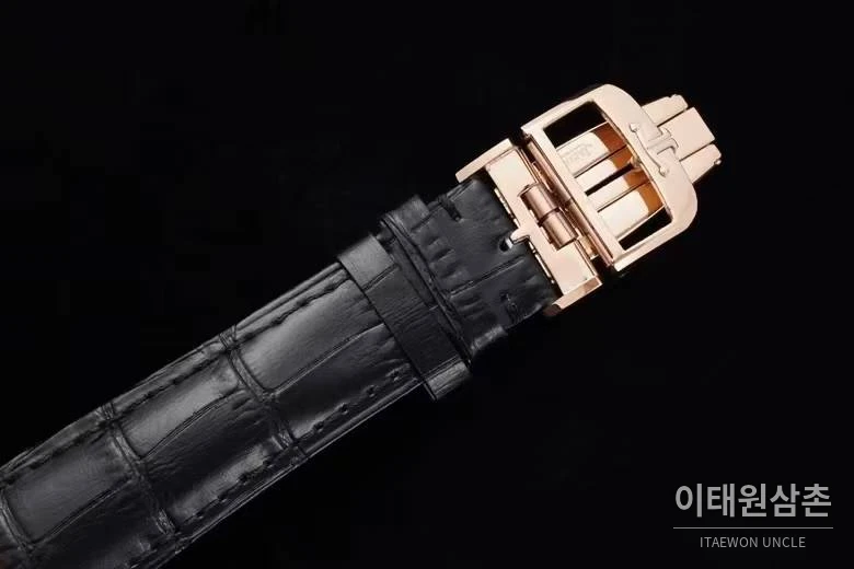 예거르쿨트르 마스터 울트라 씬 투르비옹 실버다이얼 오토매틱 43mm 블랙 가죽 스트랩 로즈골드 베젤