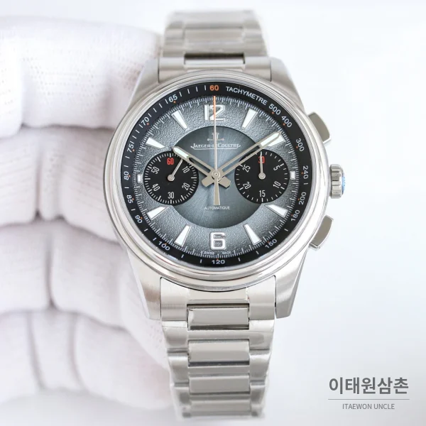 예거르쿨트르 패트리모니 크로노그래프 오토매틱 42mm 그레이 다이얼