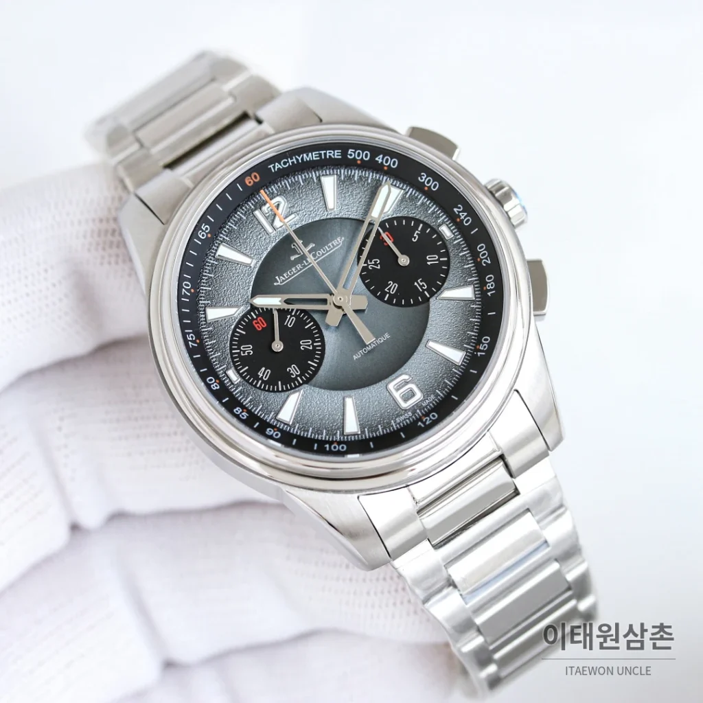 예거르쿨트르 패트리모니 크로노그래프 오토매틱 42mm 그레이 다이얼