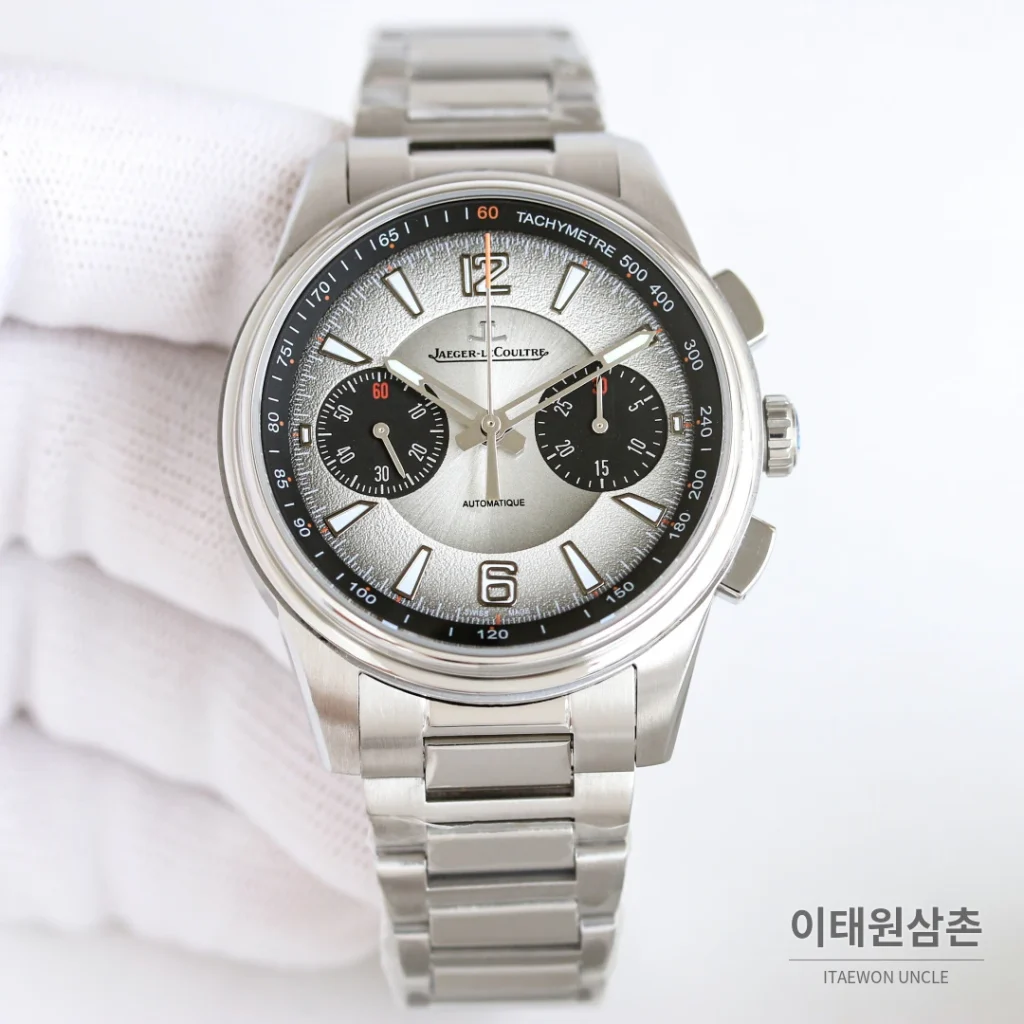 예거르쿨트르 패트리모니 크로노그래프 오토매틱 42mm 그레이 다이얼
