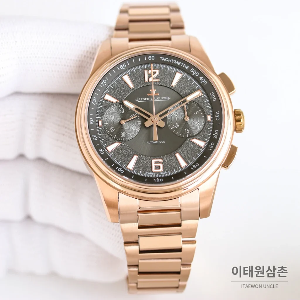 예거르쿨트르 패트리모니 크로노그래프 오토매틱 42mm 블랙 다이얼