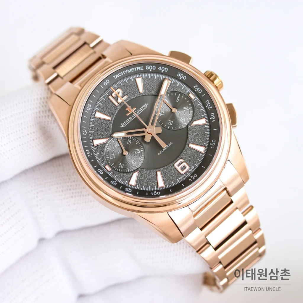 예거르쿨트르 패트리모니 크로노그래프 오토매틱 42mm 블랙 다이얼