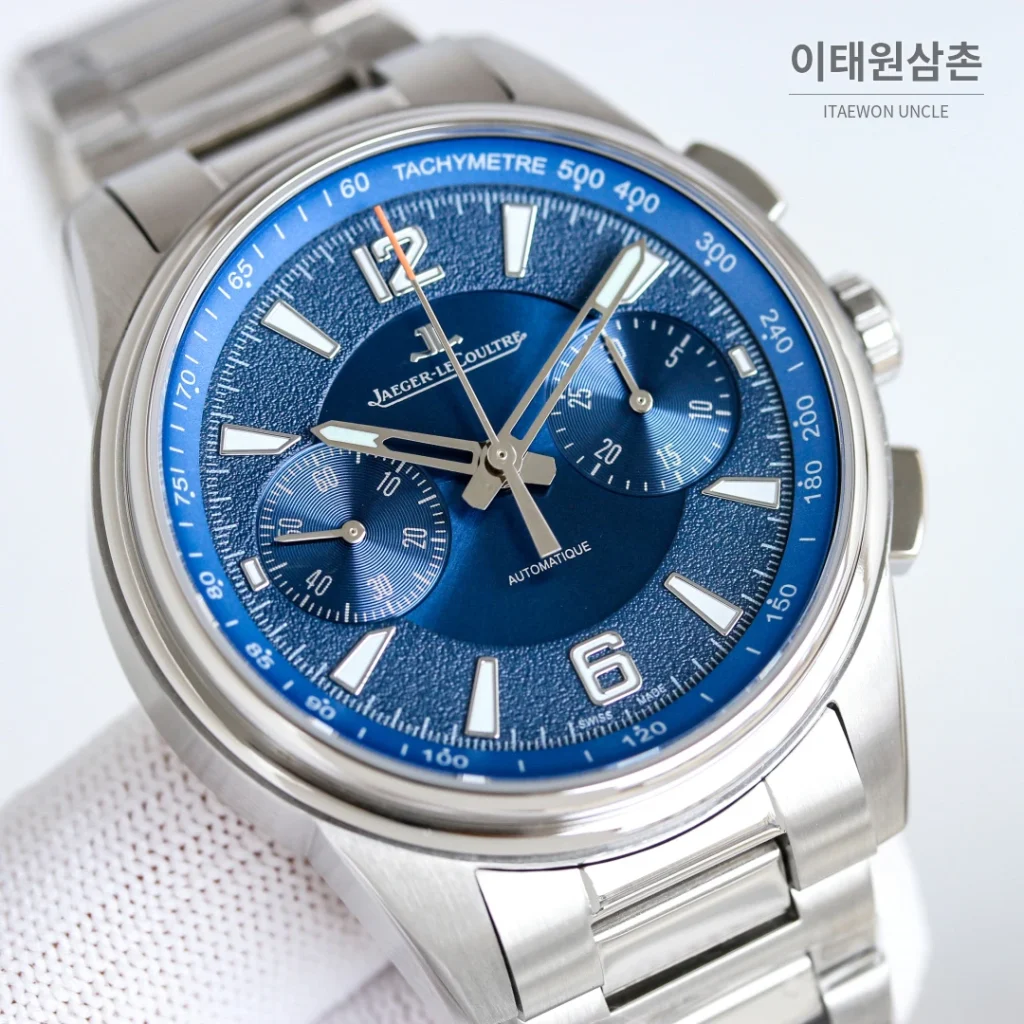예거르쿨트르 패트리모니 크로노그래프 오토매틱 42mm 블루 다이얼