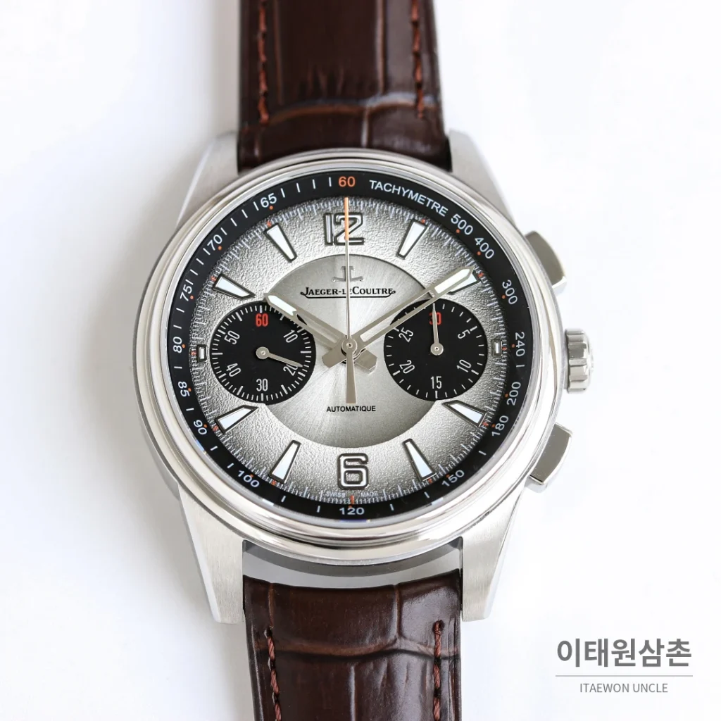 예거르쿨트르 폴라리스 블루다이얼 크로노그래프 오토매틱 42mm 그레이 나일론 스트랩