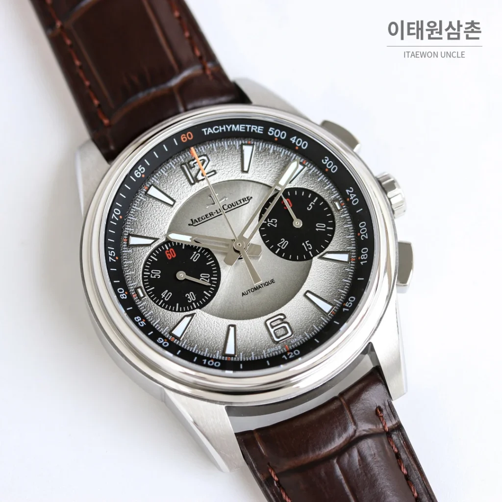 예거르쿨트르 폴라리스 블루다이얼 크로노그래프 오토매틱 42mm 그레이 나일론 스트랩