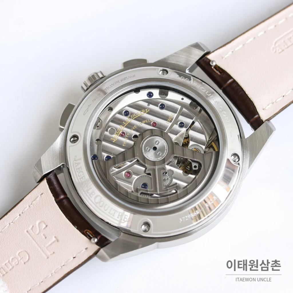 예거르쿨트르 폴라리스 블루다이얼 크로노그래프 오토매틱 42mm 그레이 나일론 스트랩