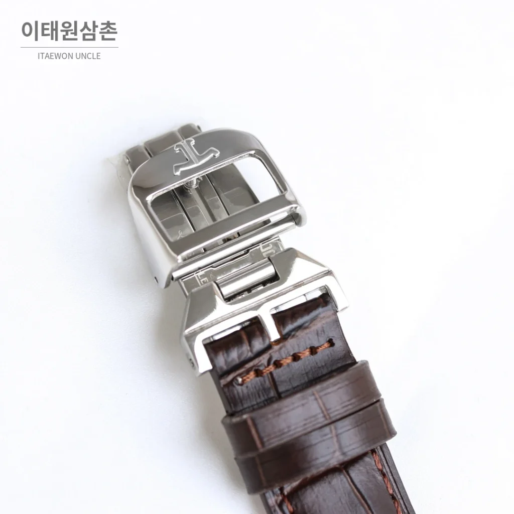 예거르쿨트르 폴라리스 블루다이얼 크로노그래프 오토매틱 42mm 그레이 나일론 스트랩