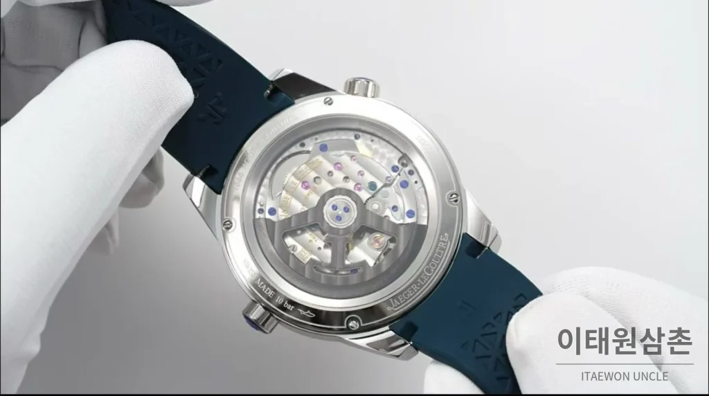 예거르쿨트르 폴라리스 지오그래픽 그레이 월드타임 오토매틱 42mm AP13 블루 다이얼