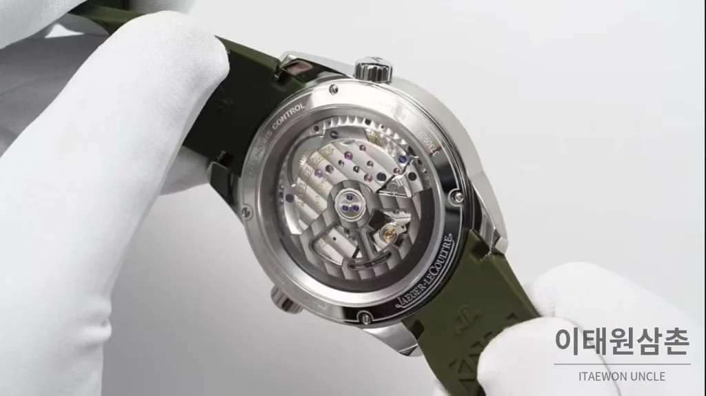 예거르쿨트르 폴라리스 지오그래픽 그레이 월드타임 오토매틱 42mm AP13 그린 다이얼