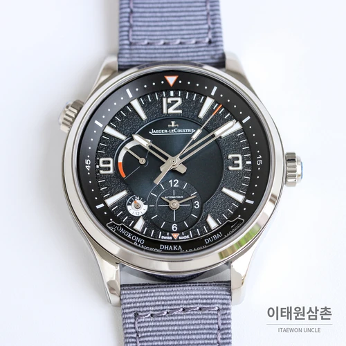 예거르쿨트르 폴라리스 지오그래픽 월드타임 실버베젤 블루블랙다이얼 오토매틱 42mm