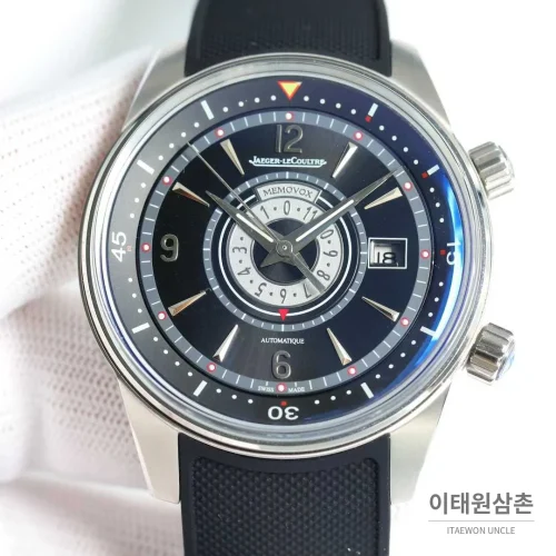 예거르쿨트르 폴라리스 러버밴드 블랙다이얼 데이트 오토매틱 42mm (2)