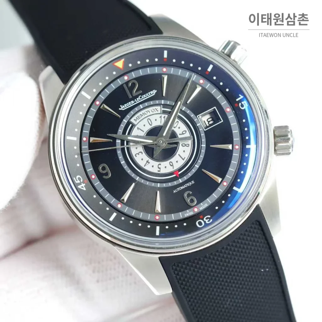 예거르쿨트르 폴라리스 러버밴드 블랙다이얼 데이트 오토매틱 42mm (2)