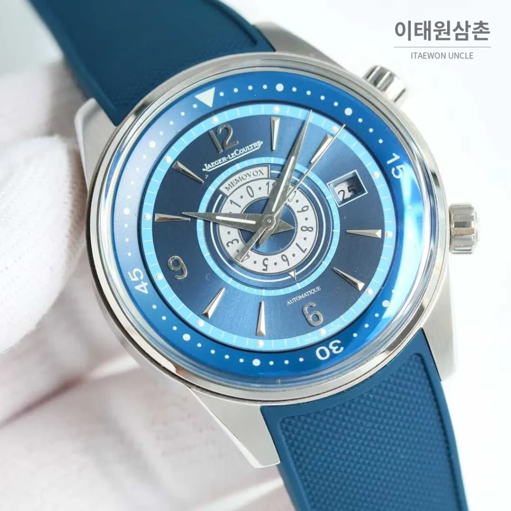 예거르쿨트르 폴라리스 러버밴드 블랙다이얼 데이트 오토매틱 42mm