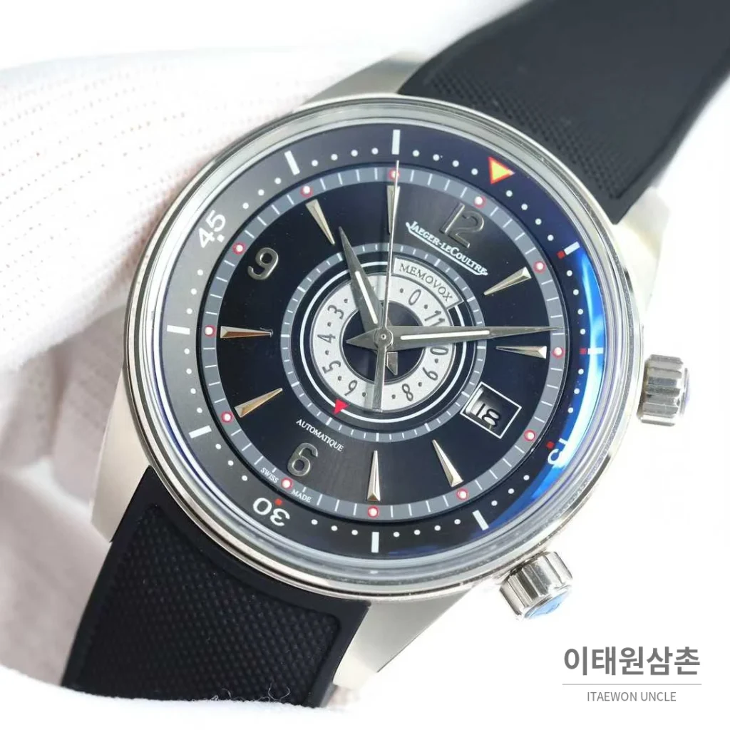 예거르쿨트르 폴라리스 러버밴드 블랙다이얼 데이트 오토매틱 42mm (2)