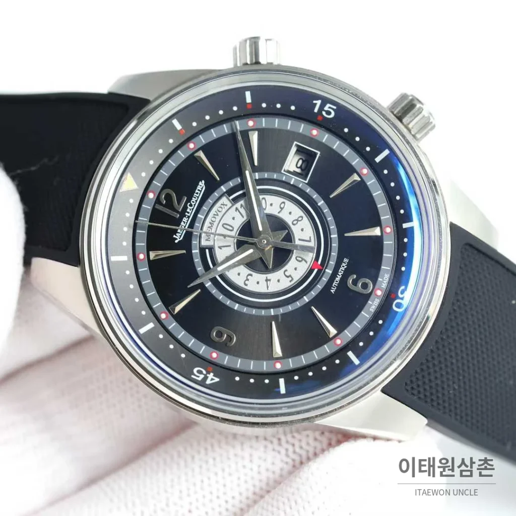 예거르쿨트르 폴라리스 러버밴드 블랙다이얼 데이트 오토매틱 42mm (2)