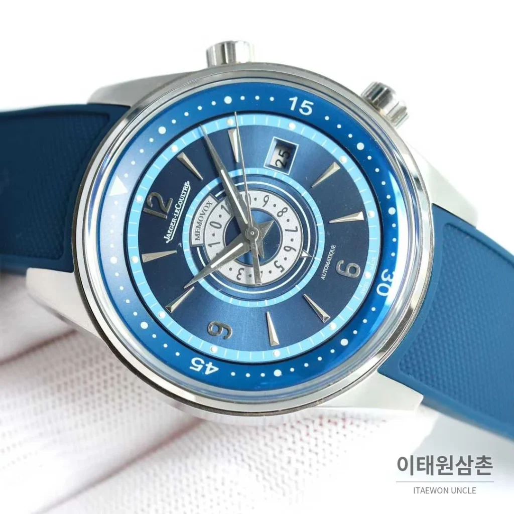 예거르쿨트르 폴라리스 러버밴드 블랙다이얼 데이트 오토매틱 42mm