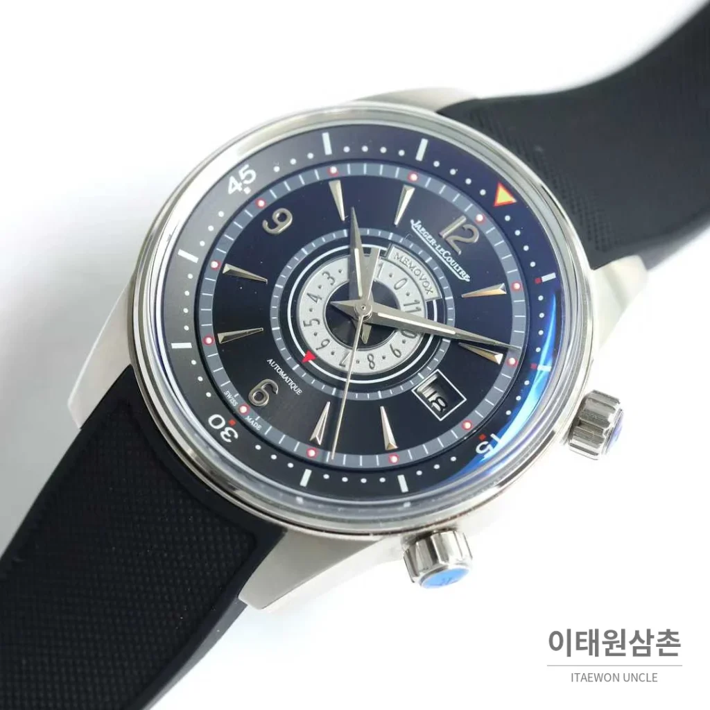 예거르쿨트르 폴라리스 러버밴드 블랙다이얼 데이트 오토매틱 42mm (2)