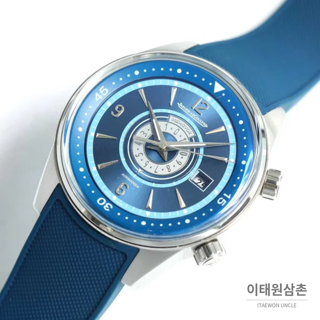 예거르쿨트르 폴라리스 러버밴드 블랙다이얼 데이트 오토매틱 42mm