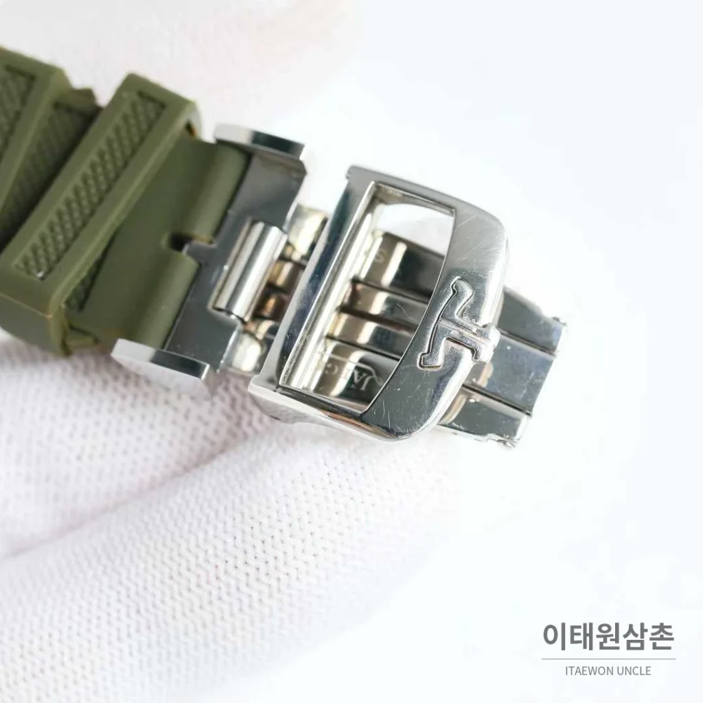 예거르쿨트르 폴라리스 러버밴드 블랙다이얼 데이트 오토매틱 42mm 블루 베젤