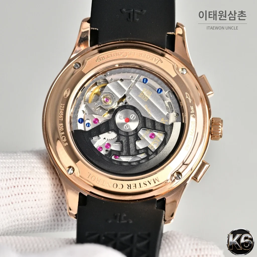 예거르쿨트르 폴라리스 스틸 선레이 다이얼 오토매틱 42mm 블랙 러버 스트랩