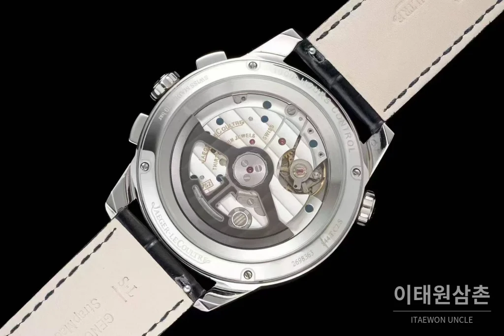 예거르쿨트르 폴라리스 월드타임 크로노그래프 스틸 블루블랙다이얼 오토매틱 44mm