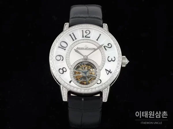 예거르쿨트르 랑데부 투르비옹 다이아몬드 자개다이얼 오토매틱 39mm 예거르쿨트르 랑데부 투르비옹 다이아몬드 자개다이얼 오토매틱 39mm 블랙 가죽 스트랩