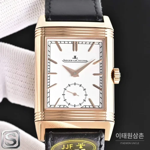 예거르쿨트르 리베르소 트리뷰트 듀오페이스 스몰 세컨즈 수동 시계 47mm Q3988482 화이트 다이얼 (2)